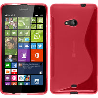 PhoneNatic Case kompatibel mit Microsoft Lumia 535 - pink Silikon Hülle S-Style + 2 Schutzfolien