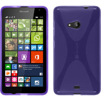 PhoneNatic Case kompatibel mit Microsoft Lumia 535 - lila Silikon Hülle X-Style + 2 Schutzfolien