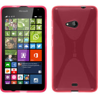 PhoneNatic Case kompatibel mit Microsoft Lumia 535 - pink Silikon Hülle X-Style + 2 Schutzfolien