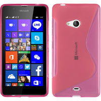 PhoneNatic Case kompatibel mit Microsoft Lumia 540 Dual - pink Silikon Hülle S-Style + 2 Schutzfolien