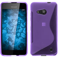 PhoneNatic Case kompatibel mit Microsoft Lumia 550 - lila Silikon Hülle S-Style + 2 Schutzfolien
