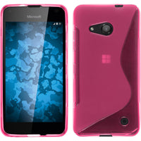 PhoneNatic Case kompatibel mit Microsoft Lumia 550 - pink Silikon Hülle S-Style + 2 Schutzfolien