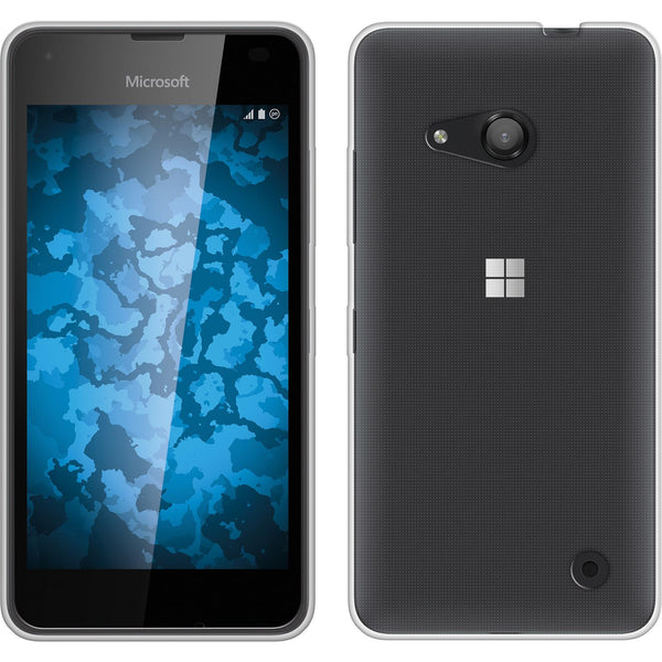 PhoneNatic Case kompatibel mit Microsoft Lumia 550 - clear Silikon Hülle Slimcase + 2 Schutzfolien
