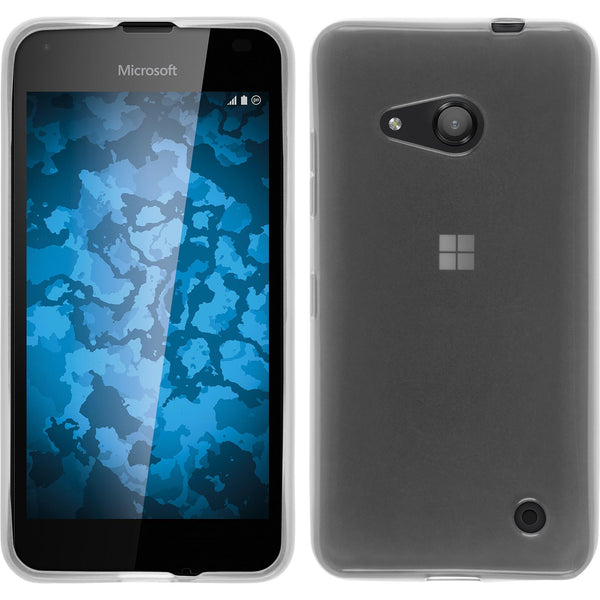 PhoneNatic Case kompatibel mit Microsoft Lumia 550 - weiﬂ Silikon Hülle transparent + 2 Schutzfolien