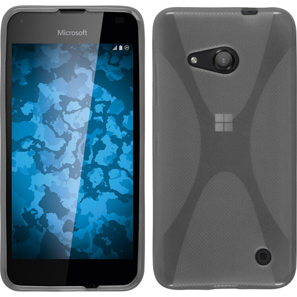 PhoneNatic Case kompatibel mit Microsoft Lumia 550 - clear Silikon Hülle X-Style + 2 Schutzfolien