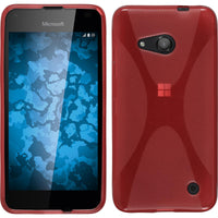 PhoneNatic Case kompatibel mit Microsoft Lumia 550 - rot Silikon Hülle X-Style + 2 Schutzfolien