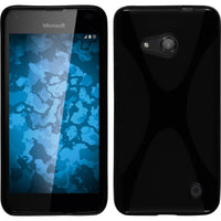 PhoneNatic Case kompatibel mit Microsoft Lumia 550 - schwarz Silikon Hülle X-Style + 2 Schutzfolien