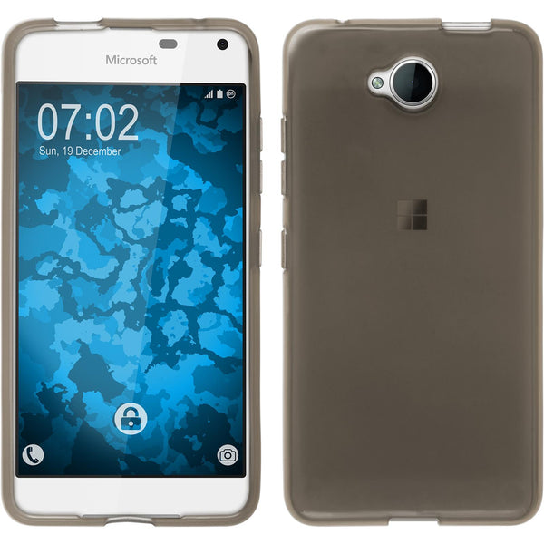 PhoneNatic Case kompatibel mit Microsoft Lumia 650 - schwarz Silikon Hülle transparent + 2 Schutzfolien
