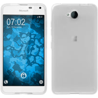 PhoneNatic Case kompatibel mit Microsoft Lumia 650 - weiﬂ Silikon Hülle transparent + 2 Schutzfolien