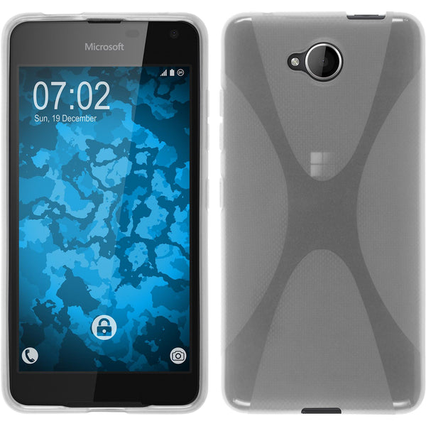 PhoneNatic Case kompatibel mit Microsoft Lumia 650 - clear Silikon Hülle X-Style + 2 Schutzfolien