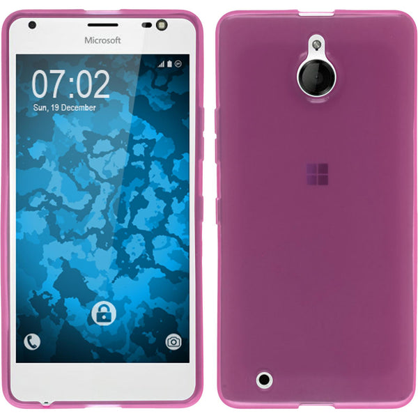 PhoneNatic Case kompatibel mit Microsoft Lumia 850 - rosa Silikon Hülle transparent Cover