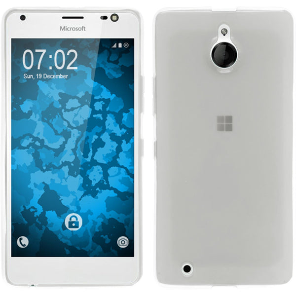 PhoneNatic Case kompatibel mit Microsoft Lumia 850 - weiß Silikon Hülle transparent Cover