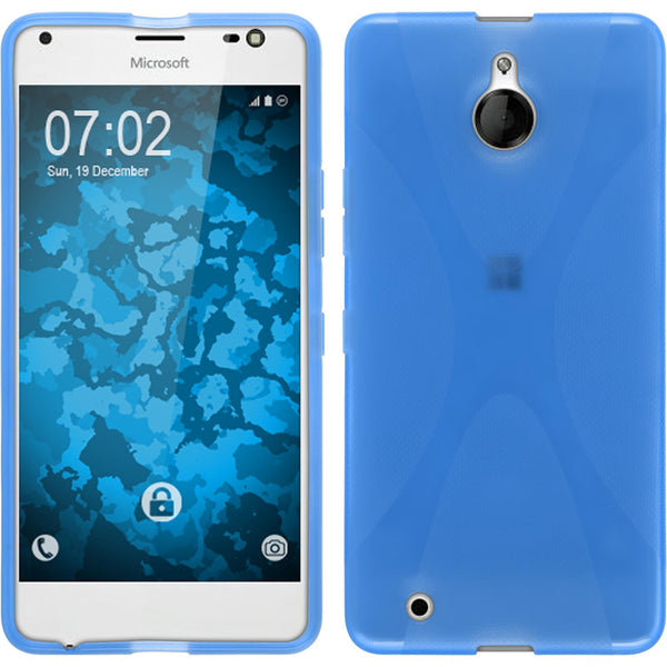 PhoneNatic Case kompatibel mit Microsoft Lumia 850 - blau Silikon Hülle X-Style Cover