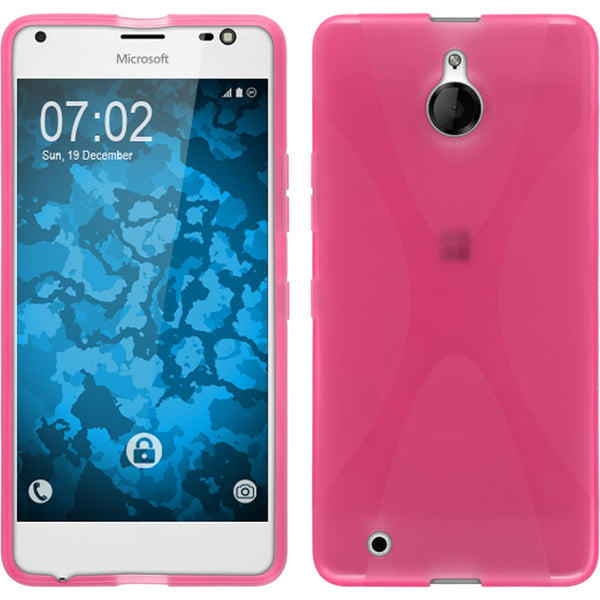 PhoneNatic Case kompatibel mit Microsoft Lumia 850 - pink Silikon Hülle X-Style Cover