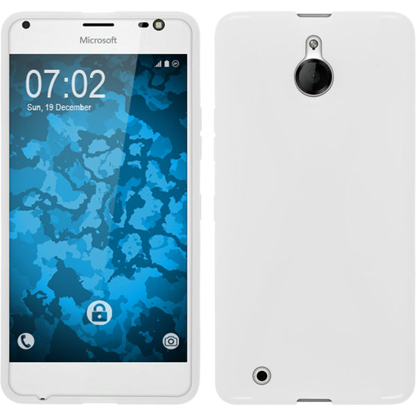 PhoneNatic Case kompatibel mit Microsoft Lumia 850 - weiﬂ Silikon Hülle X-Style Cover