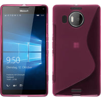 PhoneNatic Case kompatibel mit Microsoft Lumia 950 XL - pink Silikon Hülle S-Style + 2 Schutzfolien