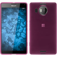 PhoneNatic Case kompatibel mit Microsoft Lumia 950 XL - rosa Silikon Hülle transparent + 2 Schutzfolien