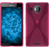 PhoneNatic Case kompatibel mit Microsoft Lumia 950 XL - pink Silikon Hülle X-Style + 2 Schutzfolien