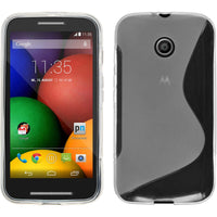 PhoneNatic Case kompatibel mit Motorola Moto E - clear Silikon Hülle S-Style + 2 Schutzfolien