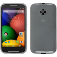 PhoneNatic Case kompatibel mit Motorola Moto E - weiß Silikon Hülle transparent + 2 Schutzfolien