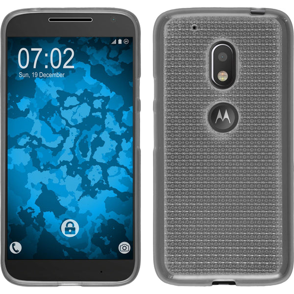 PhoneNatic Case kompatibel mit Motorola Moto G4 Play - clear Silikon Hülle Iced + 2 Schutzfolien