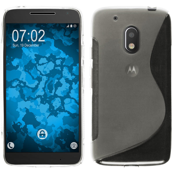PhoneNatic Case kompatibel mit Motorola Moto G4 Play - clear Silikon Hülle S-Style + 2 Schutzfolien