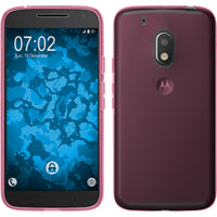 PhoneNatic Case kompatibel mit Motorola Moto G4 Play - rosa Silikon Hülle transparent + 2 Schutzfolien