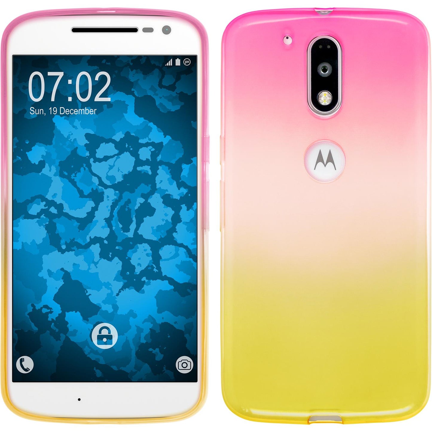 PhoneNatic Case kompatibel mit Motorola Moto G4 Plus - Design:01 Silikon Hülle OmbrË + 2 Schutzfolien