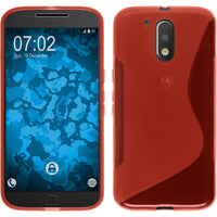 PhoneNatic Case kompatibel mit Motorola Moto G4 Plus - rot Silikon Hülle S-Style + 2 Schutzfolien