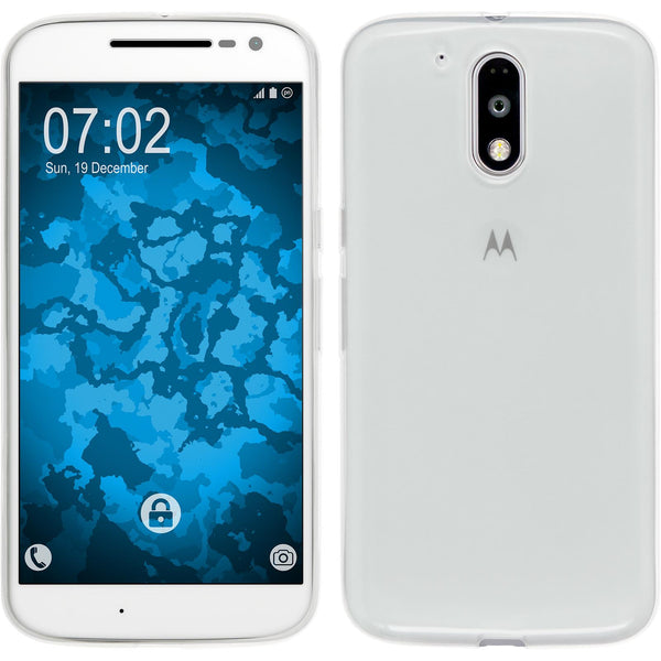 PhoneNatic Case kompatibel mit Motorola Moto G4 Plus - clear Silikon Hülle Slimcase + 2 Schutzfolien