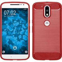 PhoneNatic Case kompatibel mit Motorola Moto G4 Plus - rot Silikon Hülle Ultimate + 2 Schutzfolien