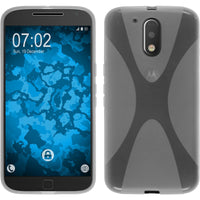 PhoneNatic Case kompatibel mit Motorola Moto G4 Plus - clear Silikon Hülle X-Style + 2 Schutzfolien