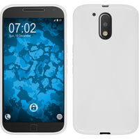 PhoneNatic Case kompatibel mit Motorola Moto G4 Plus - weiß Silikon Hülle X-Style + 2 Schutzfolien