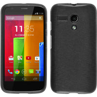 PhoneNatic Case kompatibel mit Motorola Moto G - silber Silikon Hülle brushed Cover