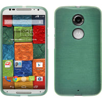 PhoneNatic Case kompatibel mit Motorola Moto X 2014 2. Gen. - grün Silikon Hülle brushed + 2 Schutzfolien