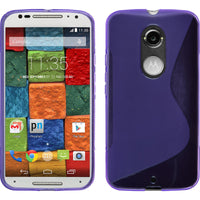 PhoneNatic Case kompatibel mit Motorola Moto X 2014 2. Gen. - lila Silikon Hülle S-Style + 2 Schutzfolien
