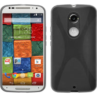 PhoneNatic Case kompatibel mit Motorola Moto X 2014 2. Gen. - grau Silikon Hülle X-Style + 2 Schutzfolien