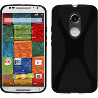 PhoneNatic Case kompatibel mit Motorola Moto X 2014 2. Gen. - schwarz Silikon Hülle X-Style Cover