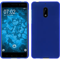 PhoneNatic Case kompatibel mit  Nokia 6 - blau Silikon Hülle matt + 2 Schutzfolien
