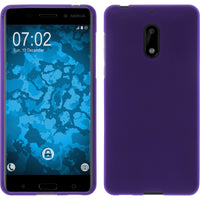 PhoneNatic Case kompatibel mit  Nokia 6 - lila Silikon Hülle matt + 2 Schutzfolien