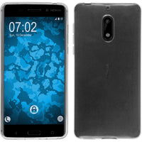 PhoneNatic Case kompatibel mit  Nokia 6 - Crystal Clear Silikon Hülle transparent + 2 Schutzfolien