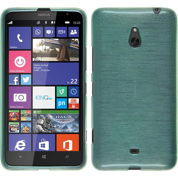 PhoneNatic Case kompatibel mit  Nokia Lumia 1320 - grün Silikon Hülle brushed + 2 Schutzfolien