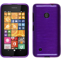 PhoneNatic Case kompatibel mit  Nokia Lumia 530 - lila Silikon Hülle brushed Cover