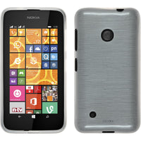 PhoneNatic Case kompatibel mit  Nokia Lumia 530 - weiﬂ Silikon Hülle brushed Cover