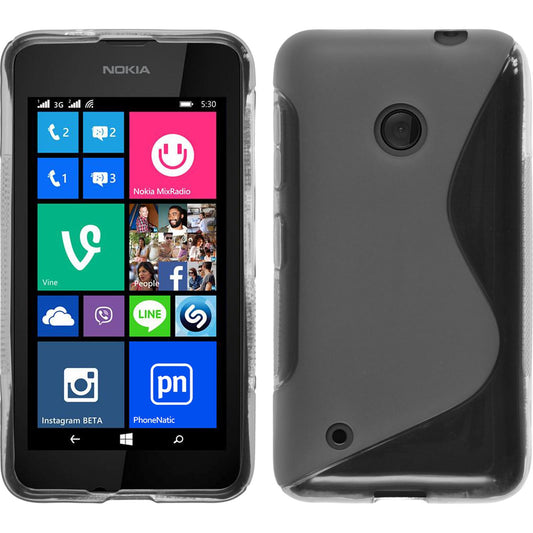 PhoneNatic Case kompatibel mit  Nokia Lumia 530 - grau Silikon Hülle S-Style Cover
