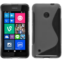 PhoneNatic Case kompatibel mit  Nokia Lumia 530 - grau Silikon Hülle S-Style Cover