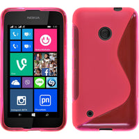 PhoneNatic Case kompatibel mit  Nokia Lumia 530 - pink Silikon Hülle S-Style Cover
