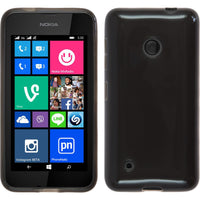 PhoneNatic Case kompatibel mit  Nokia Lumia 530 - schwarz Silikon Hülle transparent Cover