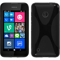 PhoneNatic Case kompatibel mit  Nokia Lumia 530 - schwarz Silikon Hülle X-Style Cover