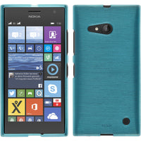 PhoneNatic Case kompatibel mit  Nokia Lumia 730 - blau Silikon Hülle brushed + 2 Schutzfolien